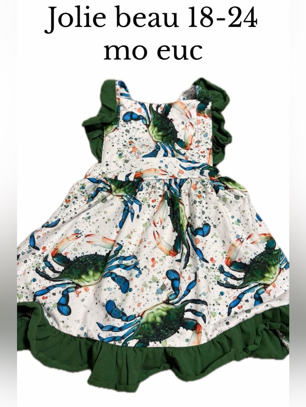 Jolie beau green crab dress 18-24 month